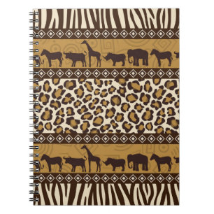 Cuaderno Estampado leopardo y animales africanos