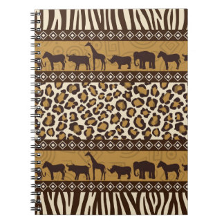 Cuaderno Estampado leopardo y animales africanos