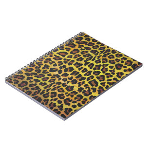 Cuaderno Estampado marrón y amarillo de leopardo