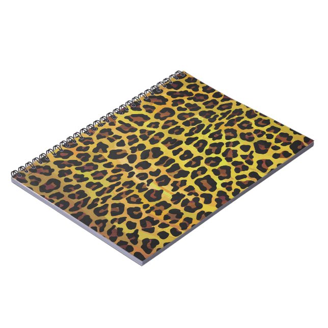 Cuaderno Estampado marrón y amarillo de leopardo (Lado Izquierdo)