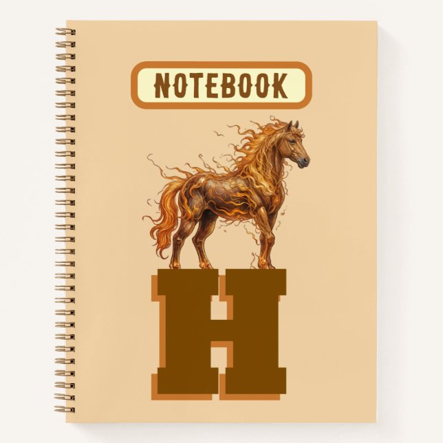 Cuaderno Estampida de Espíritu Salvaje – Arte de Caballos M (Anverso)