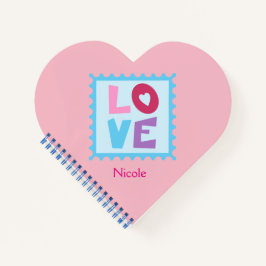 Cuaderno Estampilla de amor en forma de corazón