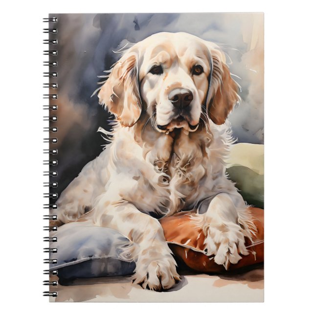 Cuaderno Estanque de Clumber Spaniel sobre el retrato de al (Frente)