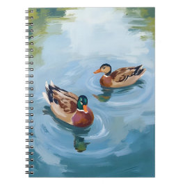 Cuaderno Estanque de patos pintado con acuarela