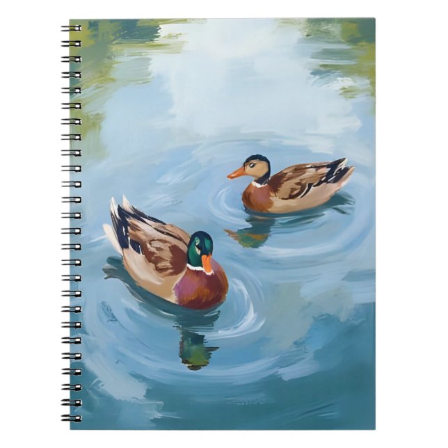 Cuaderno Estanque de patos pintado con acuarela (Frente)