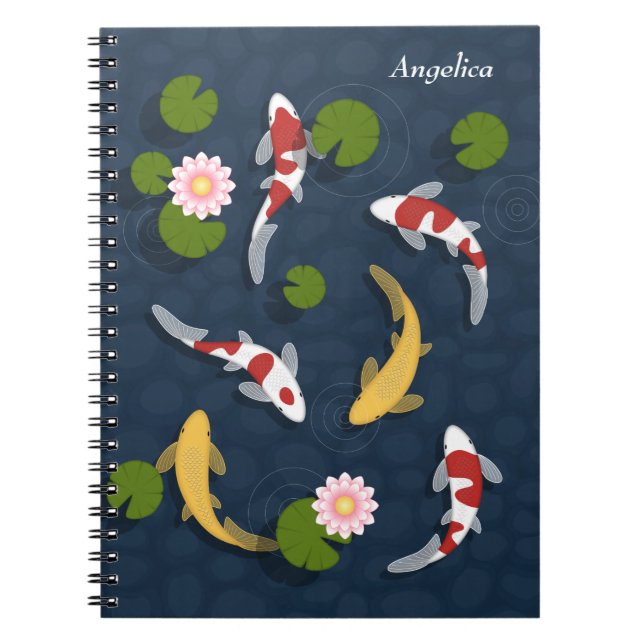 Cuaderno Estanque de peces de Koi del japonés (Frente)
