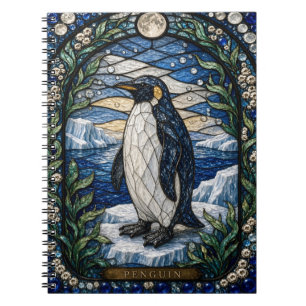 Cuaderno Estante de hielo de pingüino vidrio teñido Illumin