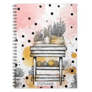 Cuaderno Estante Floral Rústico con Estética de Casa de Cam