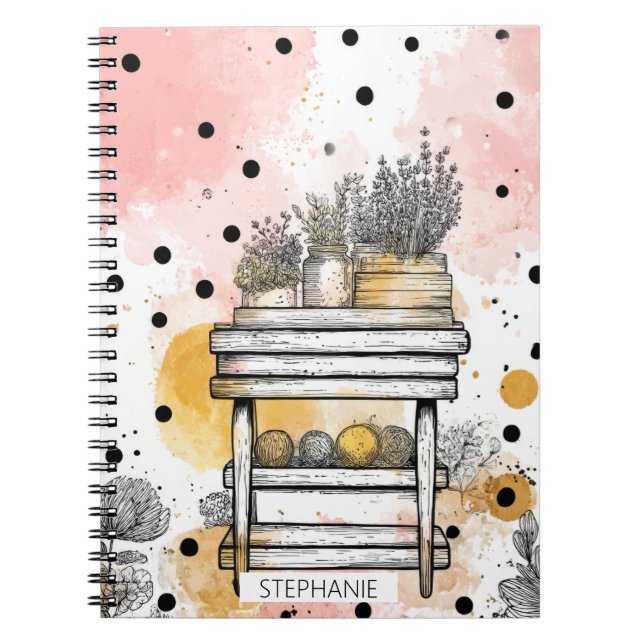 Cuaderno Estante Floral Rústico con Estética de Casa de Cam (Frente)