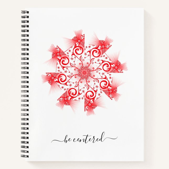 Cuaderno Estar centrado en el doodle de la línea fractal de (Anverso)