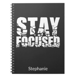 Cuaderno Estar centrado | Frase motivadora con texto blanco