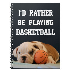 Cuaderno Estaría jugando bastante al baloncesto - perrito