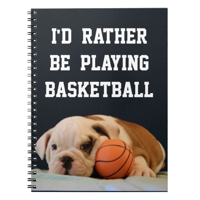 Cuaderno Estaría jugando bastante al baloncesto - perrito (Frente)