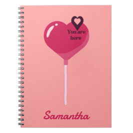 Cuaderno Estás en mi amor rosa del corazón del Lollypop