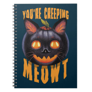 Cuaderno Estás llorando a Meowt   Gato negro de Halloween