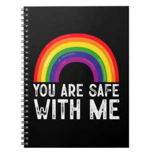 Cuaderno Estás Seguro Conmigo LGBTQ Mes del Orgullo Arcoíri