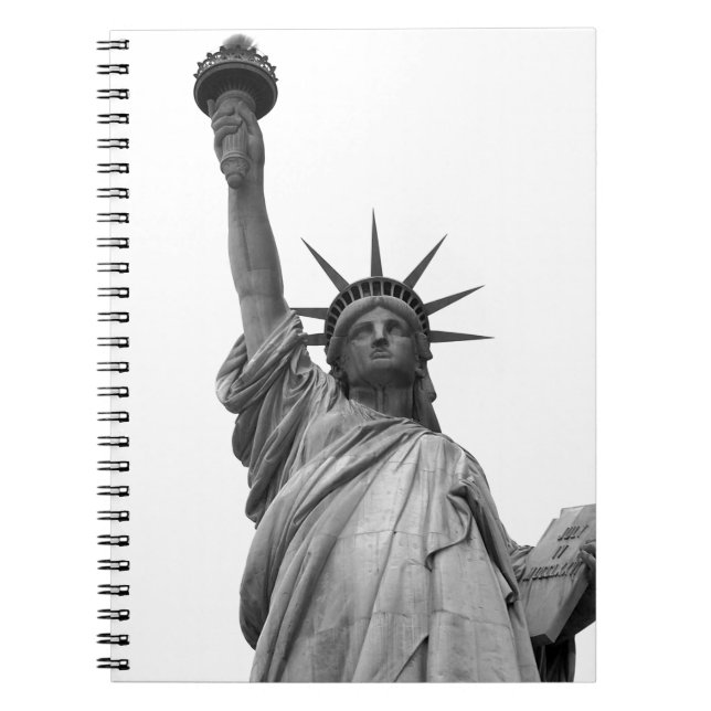 Cuaderno Estatua blanca y negra de la libertad (Frente)