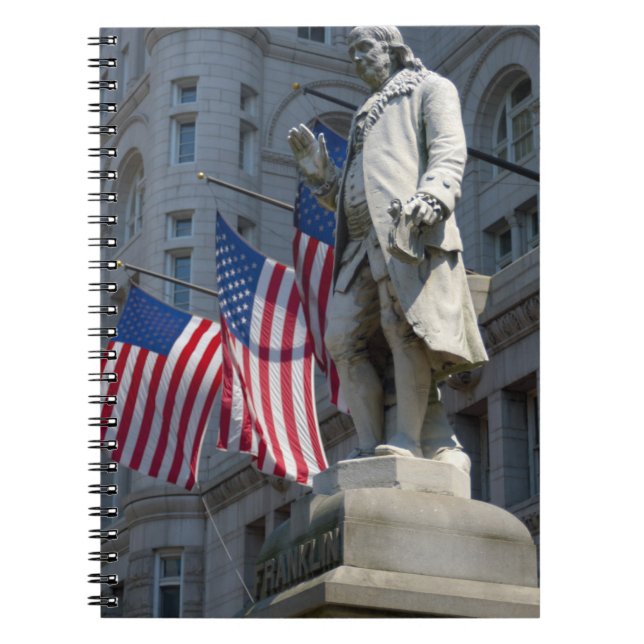 Cuaderno estatua de Benjamin Franklin en Washington, DC (Frente)