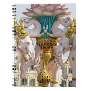 Cuaderno Estatua de elefantes rosas Bangkok Tailandia