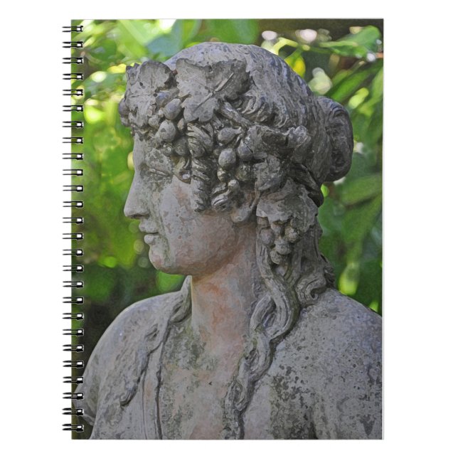 Cuaderno Estatua de la diosa en el jardín (Frente)