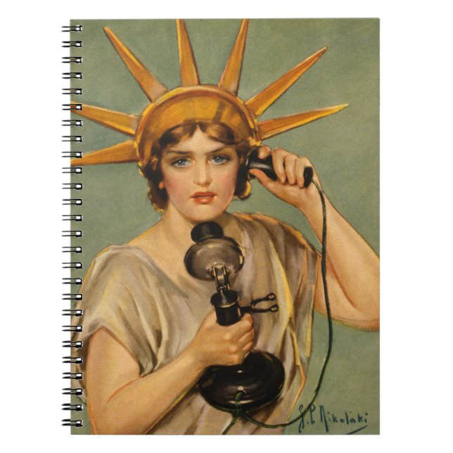 Cuaderno Estatua de la Libertad, anuncio de guerra patrióti (Frente)