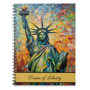 Cuaderno Estatua de la Libertad Colorida Personalizada Arte