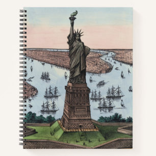 Cuaderno Estatua de la Libertad de 1885 del puerto de NYC A