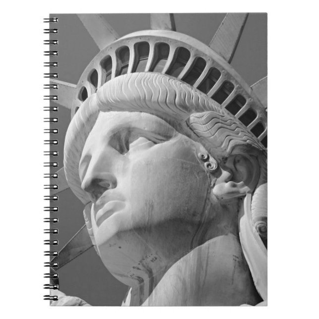 Cuaderno Estatua de la libertad en blanco y negro (Frente)