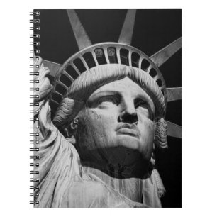 Cuaderno Estatua de la Libertad en blanco y negro en primer