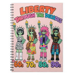 Cuaderno Estatua de la Libertad Moda Retro a través de 4 Dé