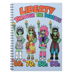 Cuaderno Estatua de la Libertad Moda Retro a través de 4 Dé