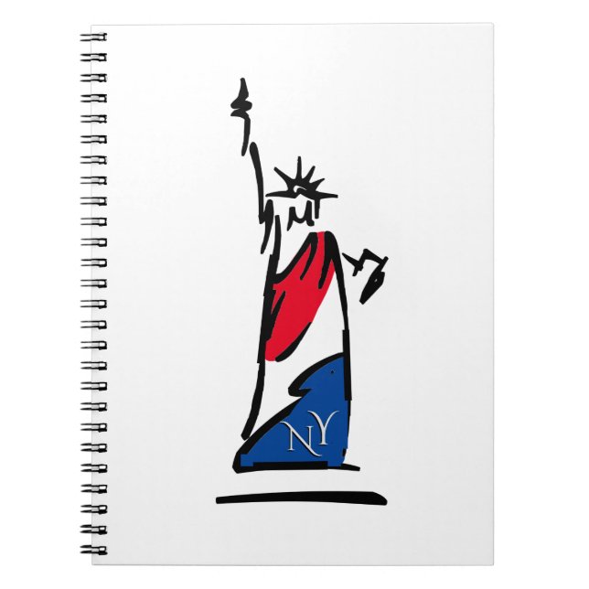 Cuaderno Estatua de la Libertad Nueva y Blanco Rojo y Azul (Frente)