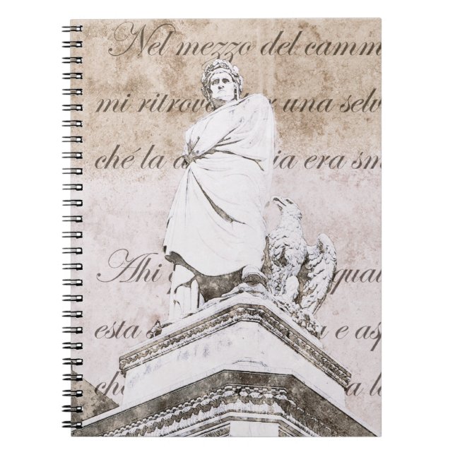 Cuaderno Estatua del dante Allighieri con la comedia divina (Frente)