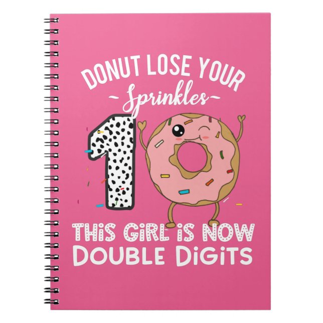 Cuaderno Este Chica es ahora doble dígito 10 cumpleaños don (Frente)