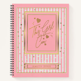 Cuaderno Este Chica puede rosar y manosear las franjas blan