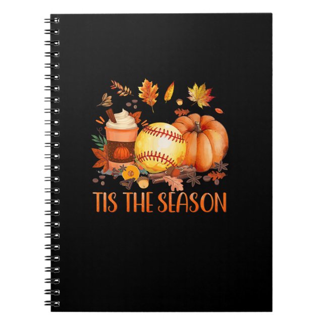 Cuaderno Este Es El Softball De Latte Fall De La Hoja De Ca (Frente)