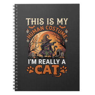 Cuaderno Este Es Mi Disfraz De Humano De Verdad Gato Bruja 