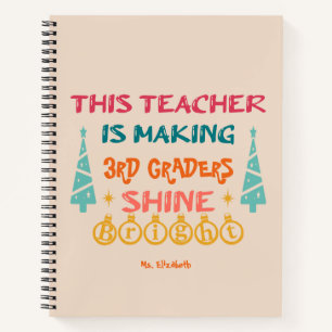 Cuaderno Este profesor Navidad personalizado