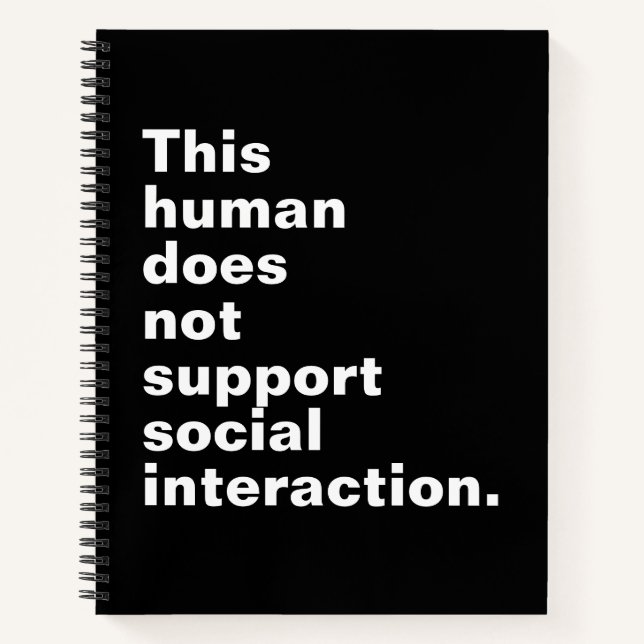 Cuaderno Este ser humano no apoya la interacción social. (Anverso)