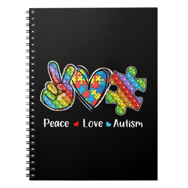 Cuaderno Este tejo con mano de paz, forma cardíaca y pop es (Frente)
