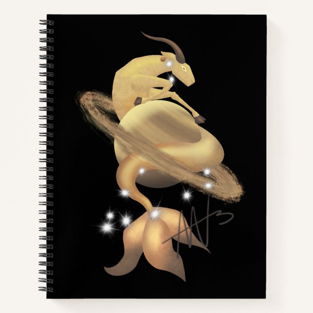 Cuaderno Estelar Capricornio Saturno Zodiac Espiral (Anverso)