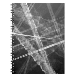 Cuaderno Estelas de aviones en blanco y negro