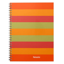 Cuaderno Estera personalizada de yoga de rayas verdes rojas