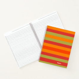 Cuaderno Estera personalizada de yoga de rayas verdes rojas
