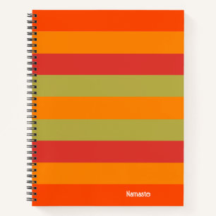 Cuaderno Estera personalizada de yoga de rayas verdes rojas