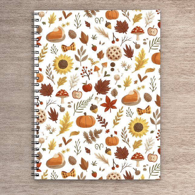 Cuaderno Estética acogedora de otoño, patrón de cosecha de  (Subido por el creador)