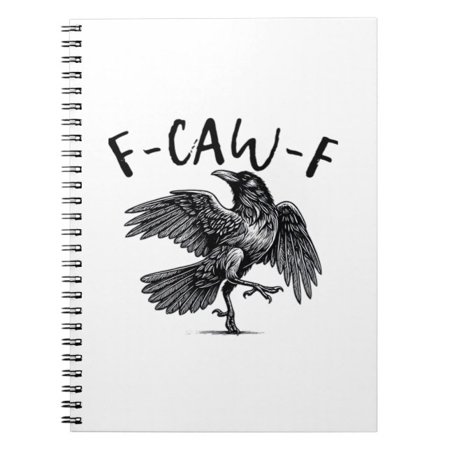 Cuaderno Estética Casual de Cuervo F Caw F Divertida Gótica (Frente)