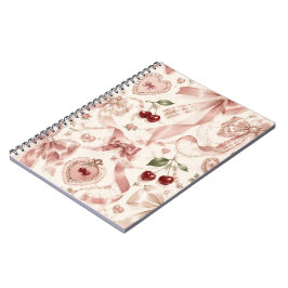 Cuaderno Estética de Coqueta Vintage Rosa y Cereza