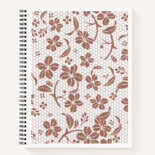 Cuaderno Estética de "Encaje Vintage" Floral Cubierta Dura 