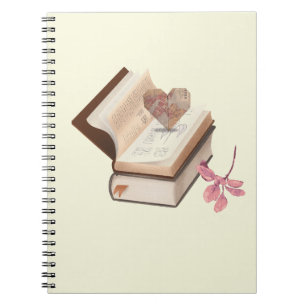 Cuaderno Estética de libro antiguo con mapa del corazón y b